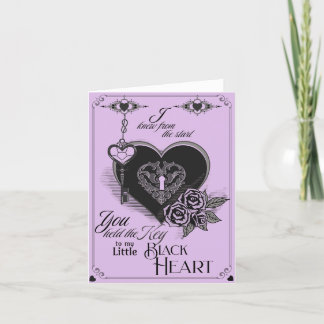 Carte gothique Victorienne Coeur Noir Valentine