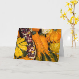 Carte Gourds et le maïs Assortiment alimentaire Photogra