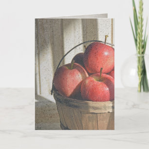 Carte gouttes de pluie sur fenêtre avec pommes