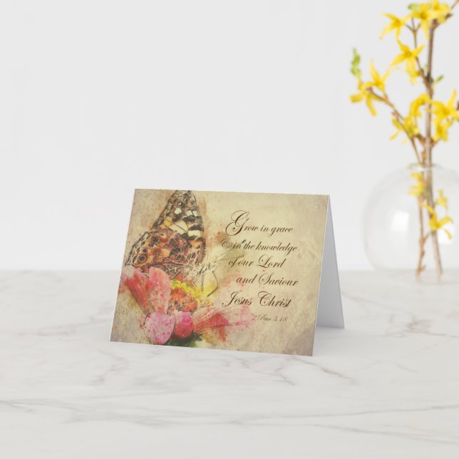 Carte Grace Bible Verse (KJV) Priez pour vous Christian (Fleur jaune)