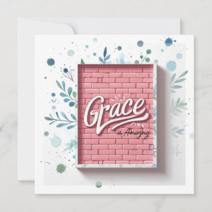 Carte Grace est Incroyable Mur de briques rose 3D