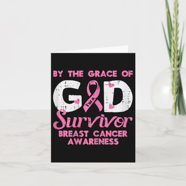 Carte Grace God Cancer du sein Survivant Sensibilisation (Devant)