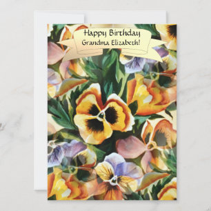 Carte Graceful Stylish Superbes Pansies Personnaliser