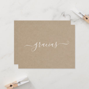 Carte Gracias Kraft minimaliste moderne