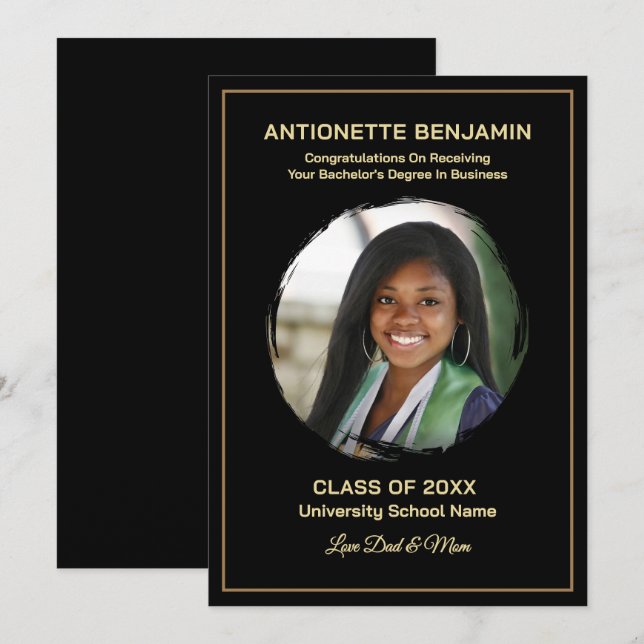 Carte Grad Graduate Photo Graduation Card (Devant / Derrière)