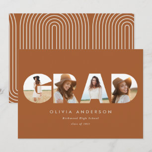 Carte Grades géométriques modernes en terre cuite multi 