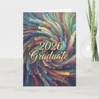 Carte Graduate 2026 Swirling Colors Card