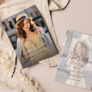 Carte Graduation 2025 Photo Enregistrer la date Annonce