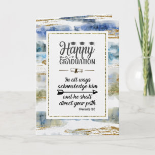 Carte Graduation Bible Verse Proverbes 3:6 Design modern