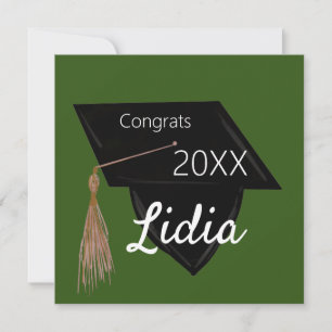 Carte Graduation College Highschool Casquette Gown Card
