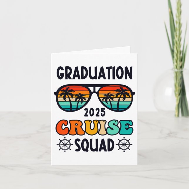 Carte Graduation Cruise Voyage Cl De 2025 Senior Summer  (Devant)