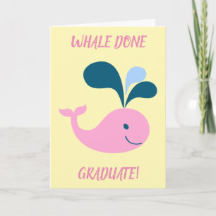 Carte Graduation Cute Funny Whale Done Add Graduate Name