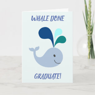 Carte Graduation Cute Funny Whale Done Add Graduate Name