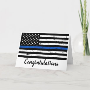 Carte Graduation de la police Légère ligne bleue