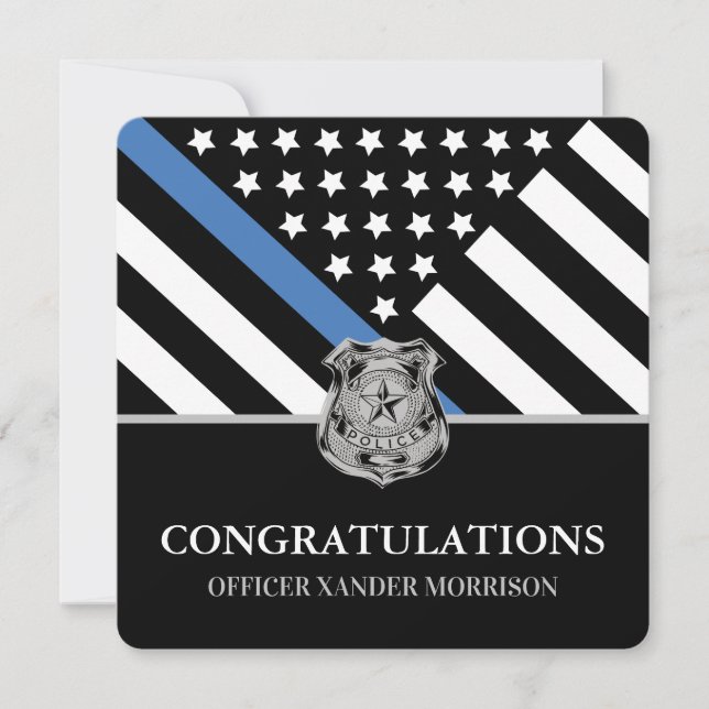 Carte Graduation de la police Ligne bleue Police (Devant)