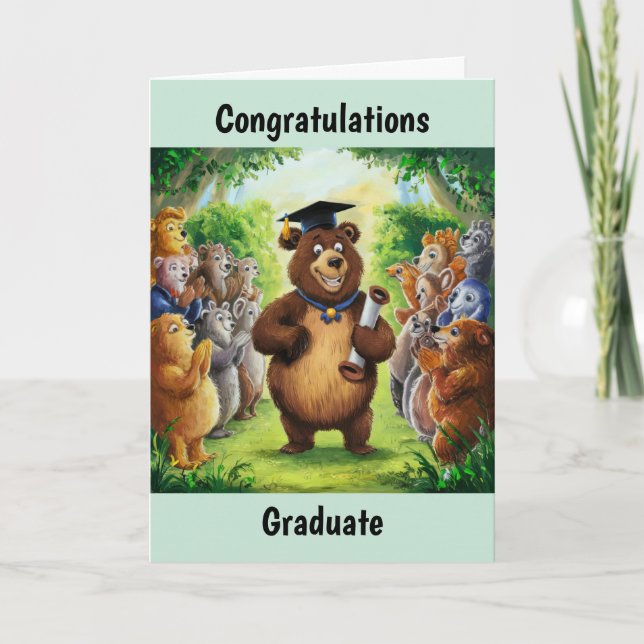 Carte Graduation de l'ours personnalisée (Devant)
