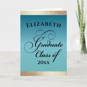 Carte Graduation Elegant Gold Félicitations