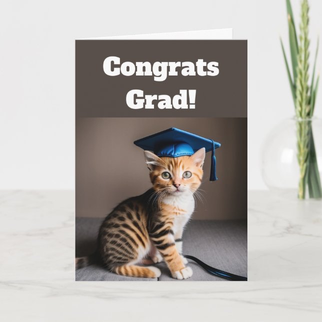 Carte Graduation en chats mignons (Devant)