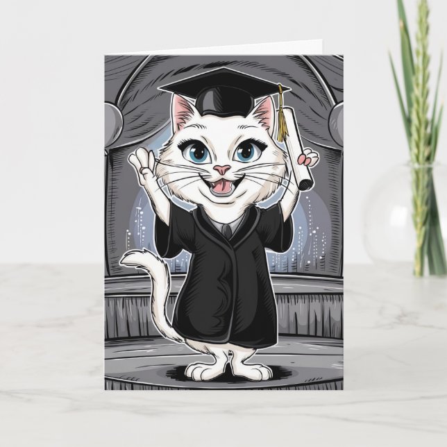 Carte Graduation en chats personnalisée (Devant)