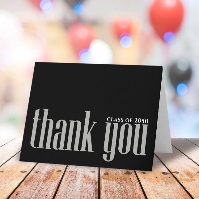 Carte Graduation en noir et blanc simple (Créateur téléchargé)