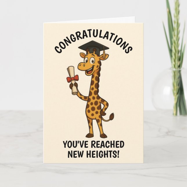 Carte Graduation Giraffe personnalisée (Devant)