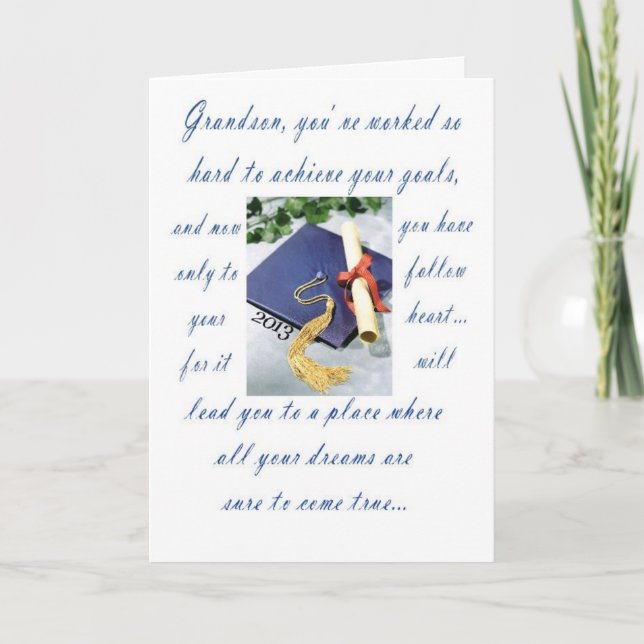 Carte Graduation-Grand-fils, Happy Graduation (Devant)