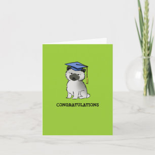 Carte Graduation Keeshond Puppy