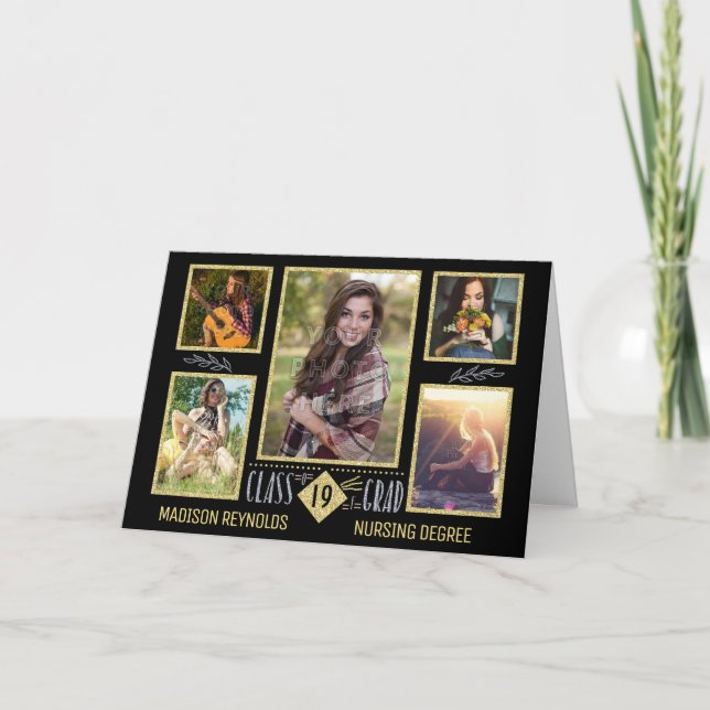 Carte Graduation Lycée Grade Photo Collage (Devant)