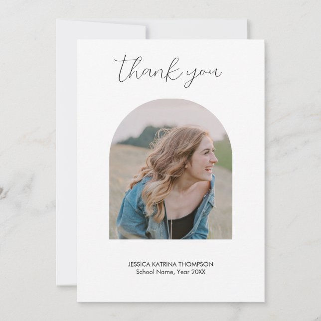 Carte Graduation moderne 2 Photo Arch Merci (Devant)