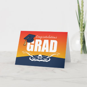 Carte Graduation natation Athlète Félicitations Grad