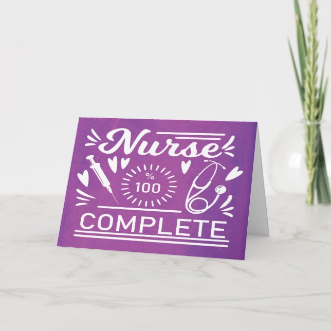 Carte Graduation Nursing School Moderne Purple Funny (Devant)