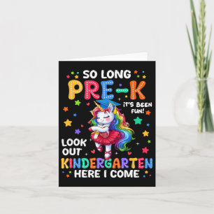 Carte Graduation pré-k 2025 Unicorn Girl Kindergarten He
