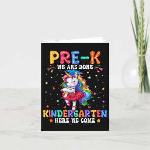 Carte Graduation pré-k 2025 Unicorn Girls Preschool Grad