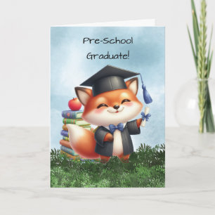 Carte Graduation pré-scolaire Garçon Fox félicitations
