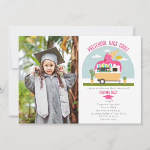 Carte Graduation préscolaire Photo Crème de glace rose