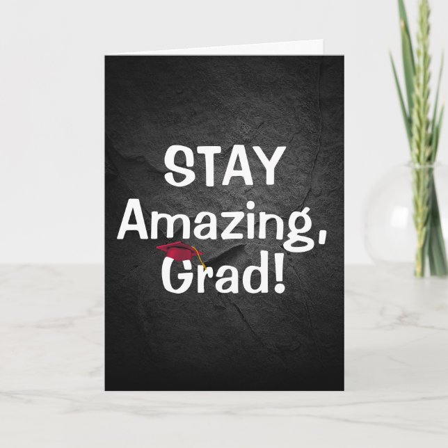 Carte Graduation Restez Extraordinaire Texte sur Rock (Devant)