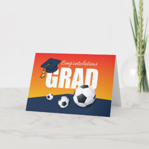 Carte Graduation Soccer Félicitations Sports Athlète
