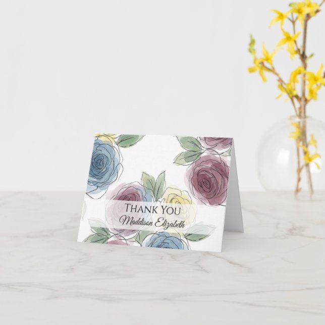 Carte Graduation Thank  (Fleur jaune)