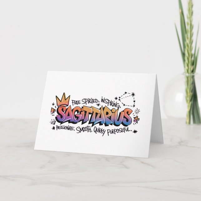 Carte Graffiti du zodiaque Sagittaire (Devant)