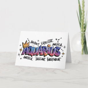 Carte Graffiti du zodiaque Verseau