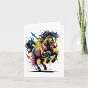 Carte Graffiti Style Art Cheval Cheval Équitation Cheval