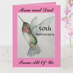 Carte GRAND 50ème Maman Papa Joyeux Anniversaire De Nous