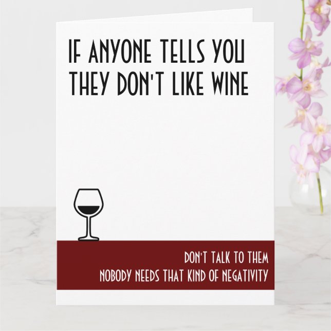 Carte Grand Anniversaire rouge de l'amateur de vin (Orchidée)