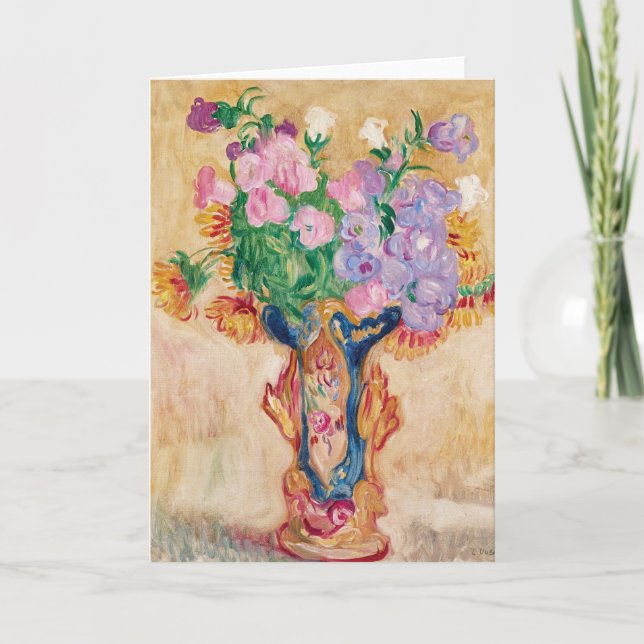 Carte Grand Bouquet au Vase en Porcelaine | Louis Valtat (Devant)