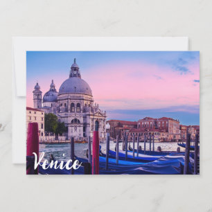 Carte Grand Canal avec gondoles et église à Venise