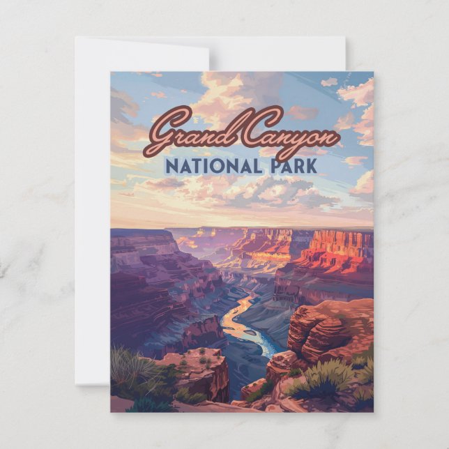 Carte Grand Canyon National Park Arizona Retro Card (Devant)