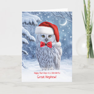 Carte Grand Chouette de Noël ou Grand-neveu Joyeux Choue