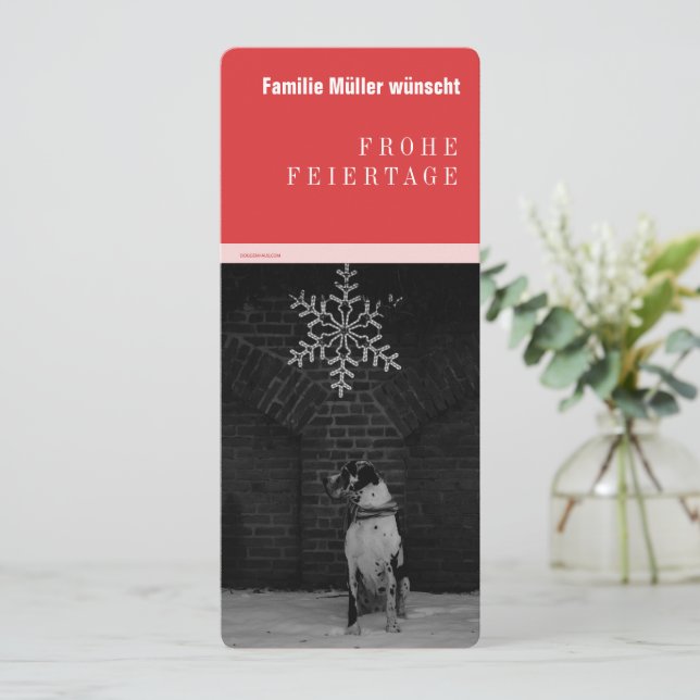 Carte Grand Dane noir rouge (Debout devant)