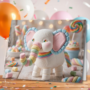 Carte Grand éléphant fantaisiste Anniversaire personnali