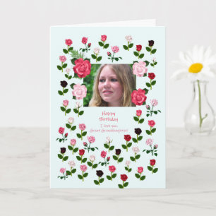 Carte Grand-fille, Anniversaire, Rose